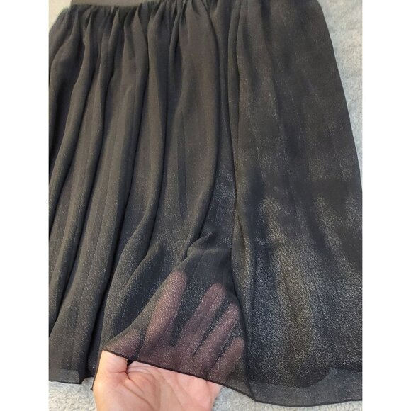 Old Navy Pleated Black Skirt with Gold Shimmer - Picture 2 of 11